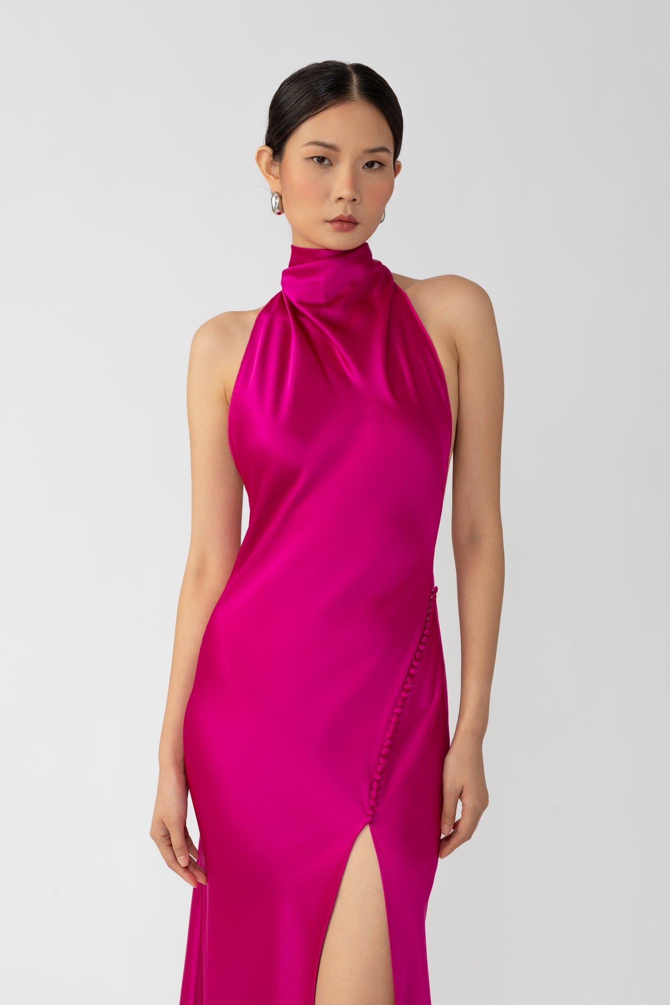 PENELOPE BACKLESS SATIN GOWN - 4