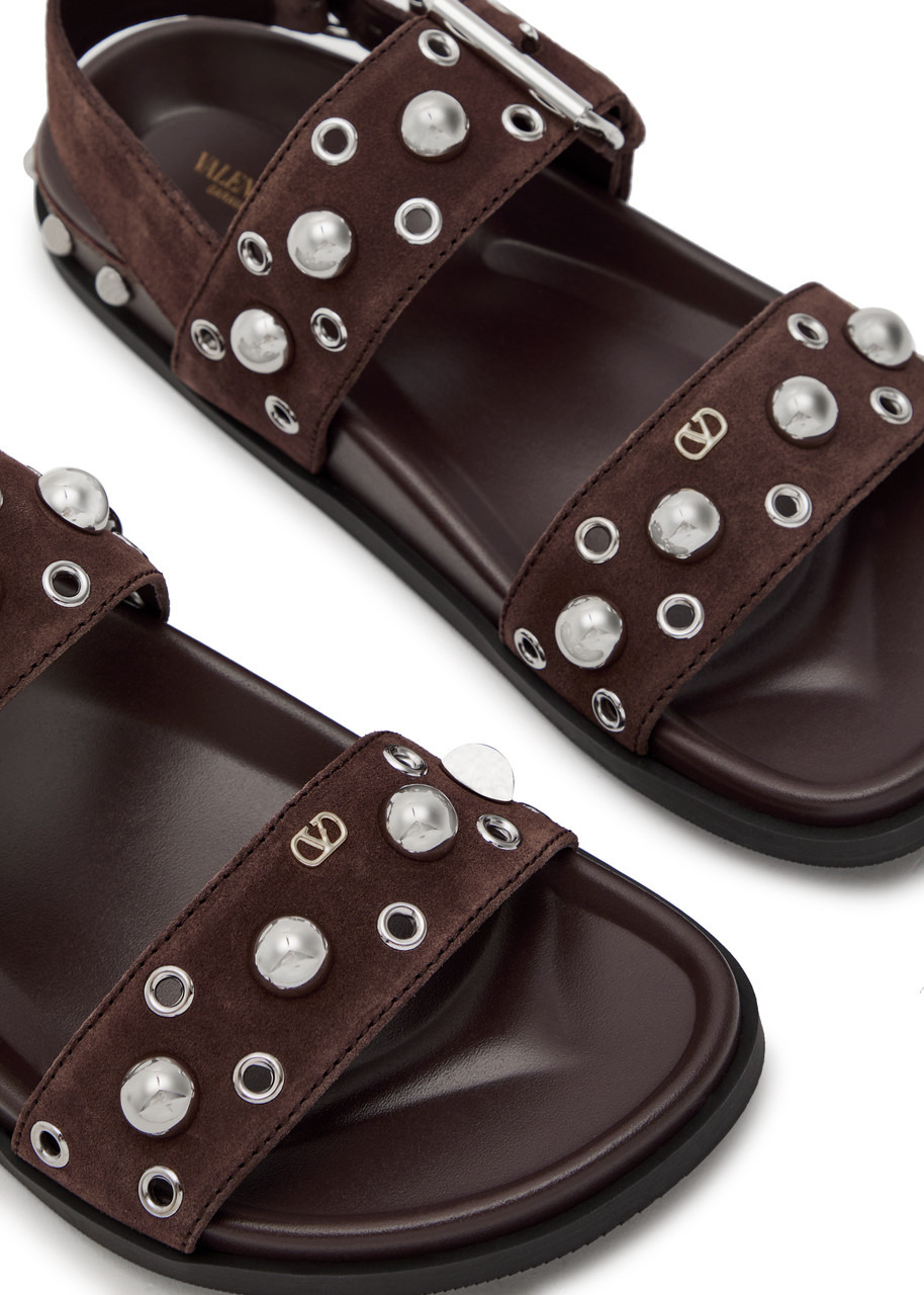 Valentino Nellcote Stud-embellished Suede Sandals - 3