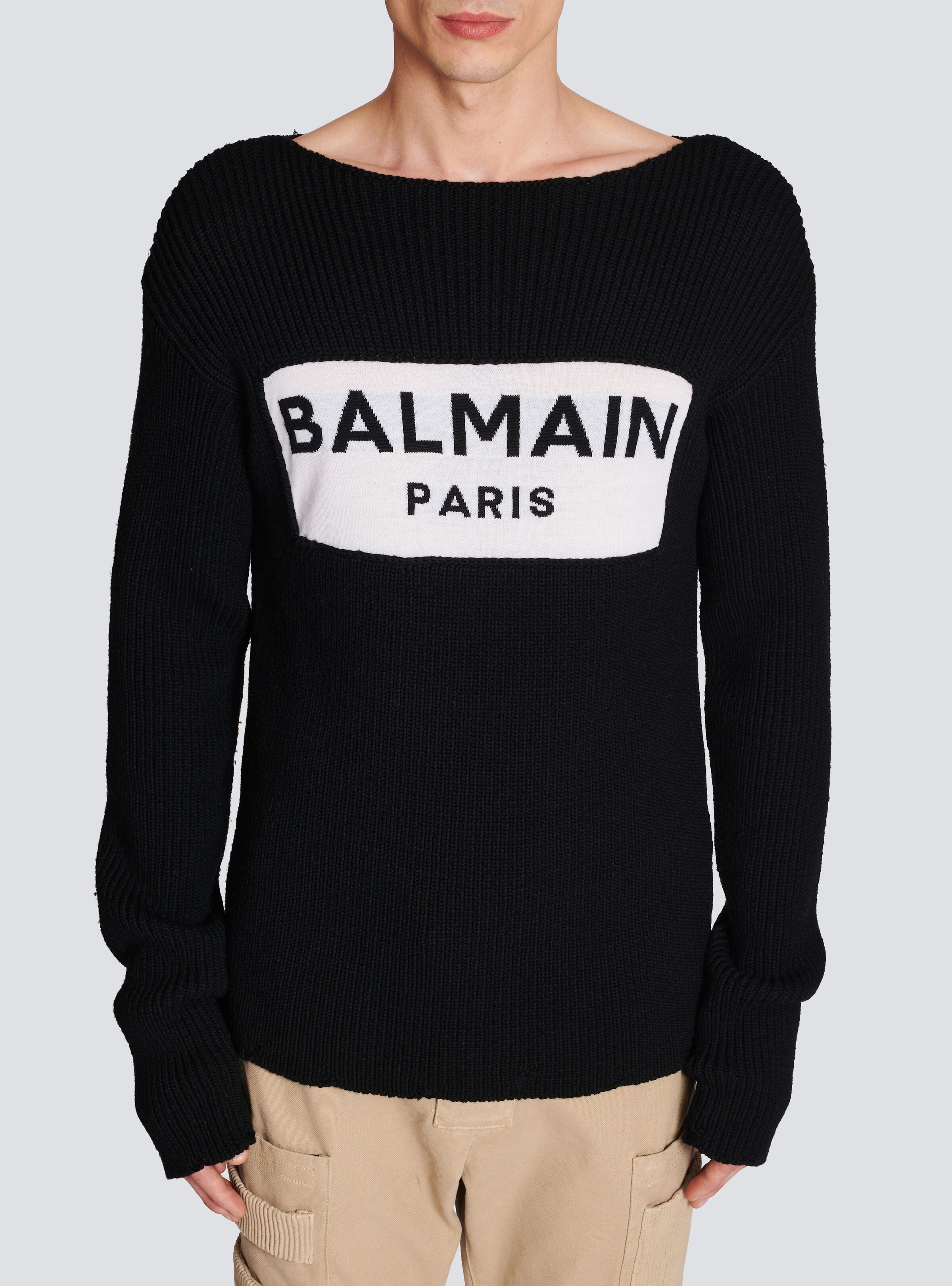 Wool jumper with Balmain Paris logo - 5
