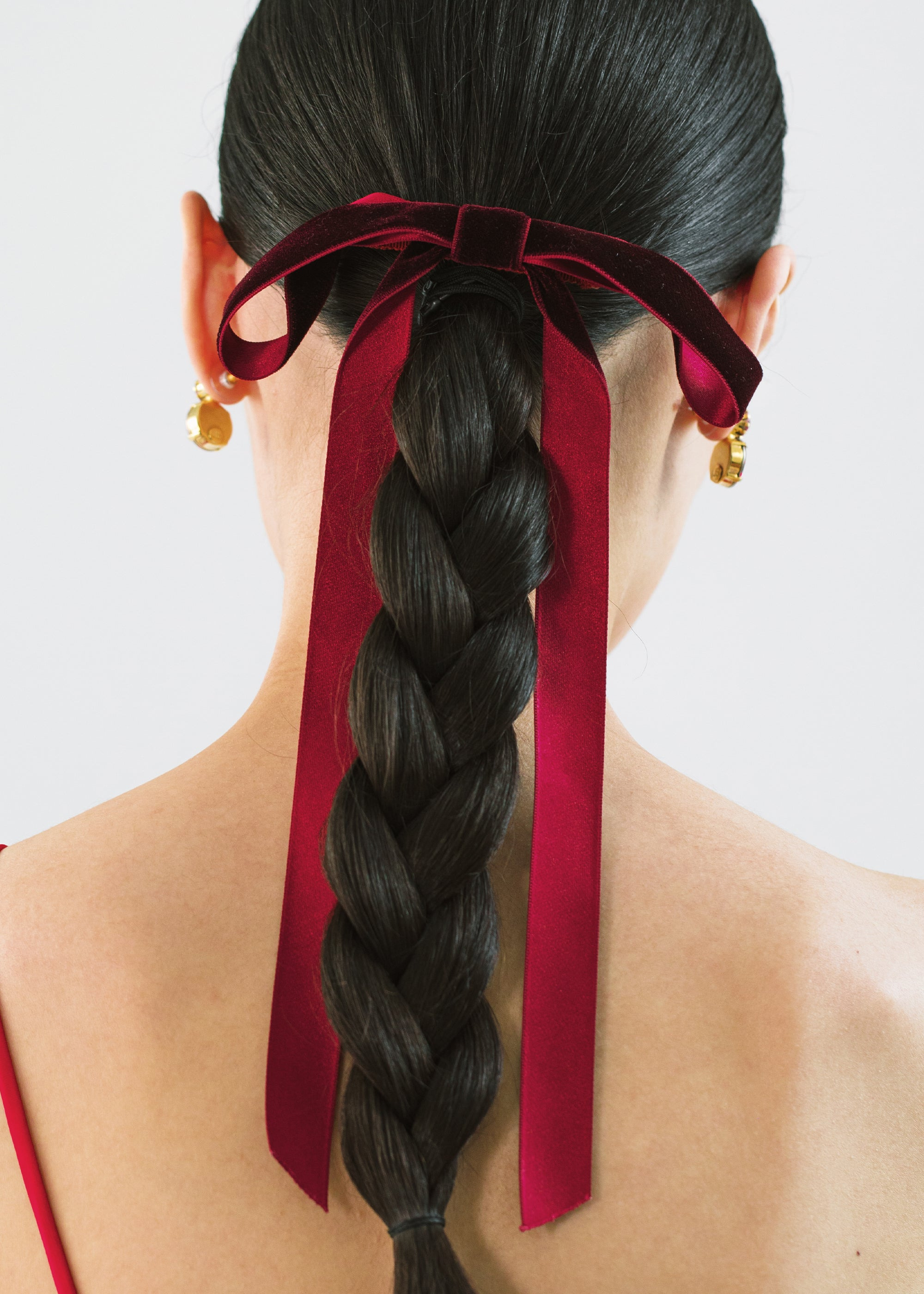 Aida Velvet Bow Barrette - 2