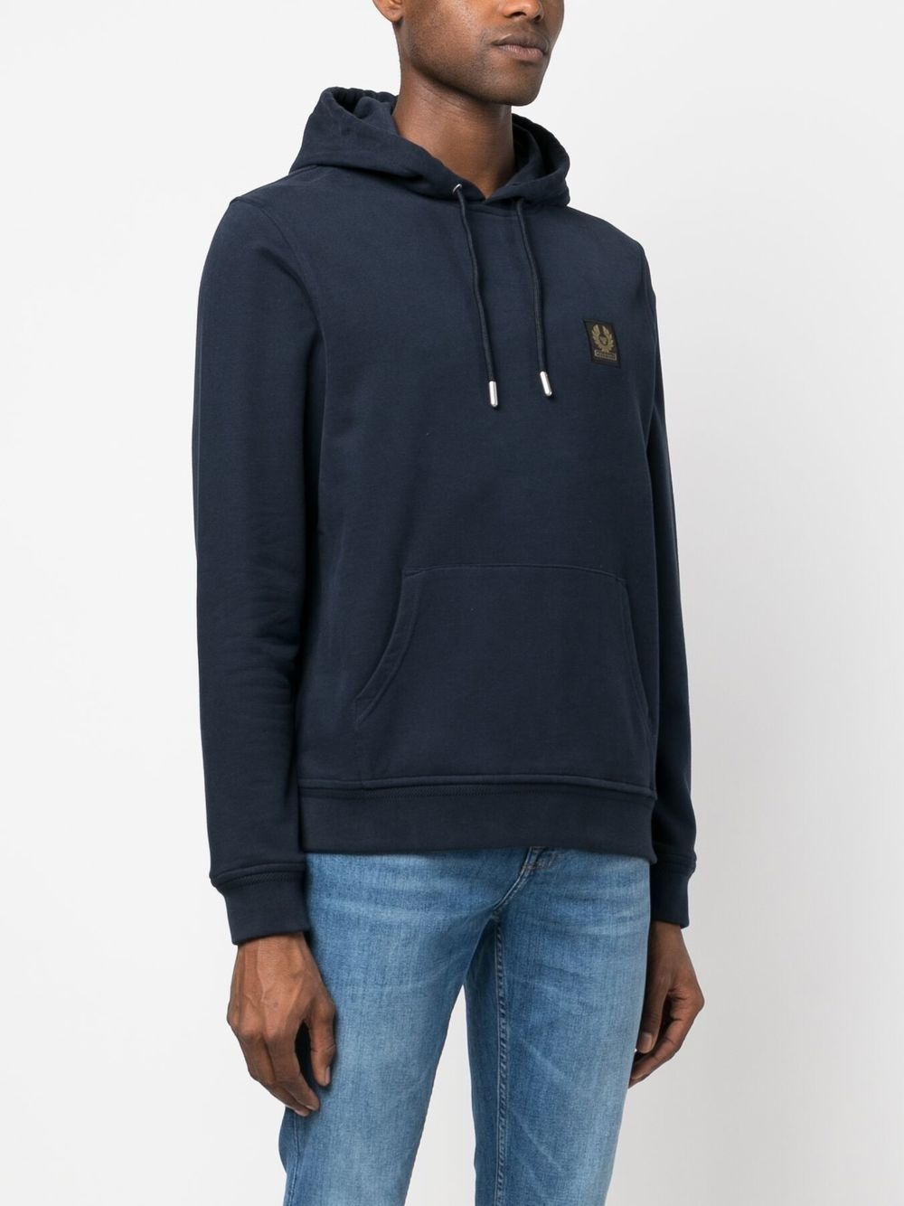 logo-patch cotton hoodie - 3
