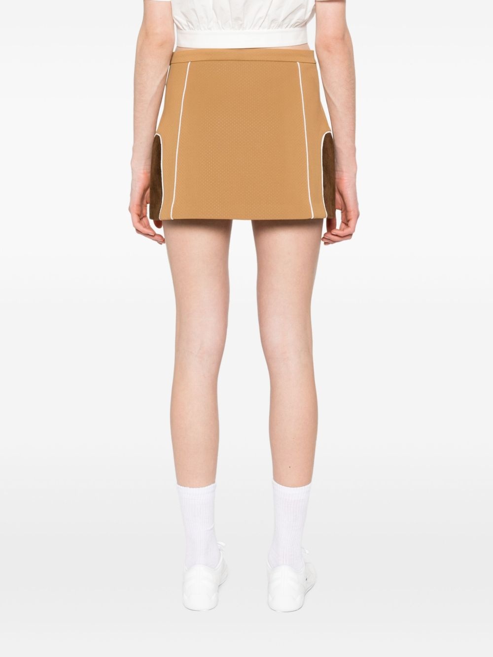 chenille panelled mini skirt - 4