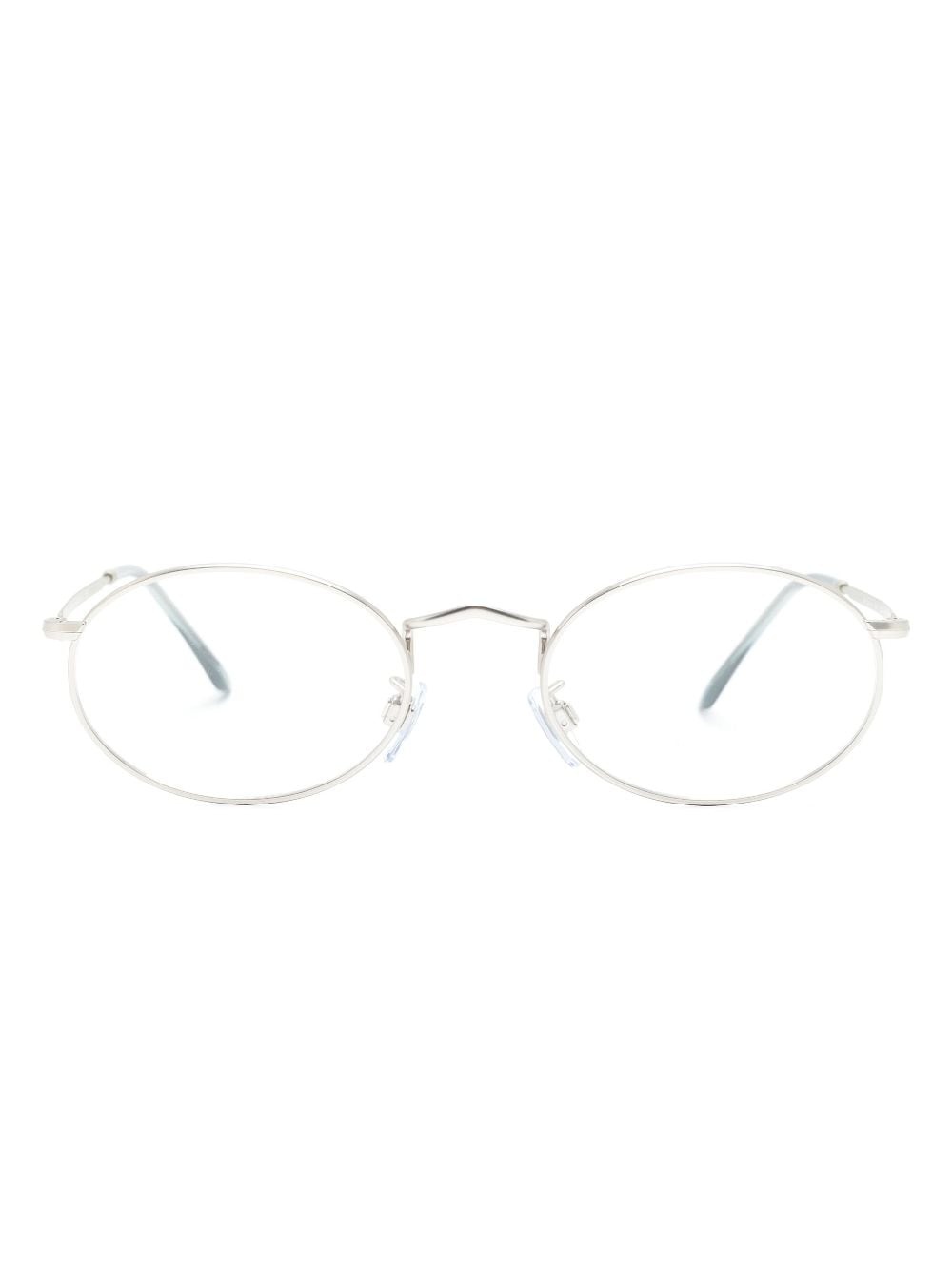 logo-engraved round-frame glasses - 1