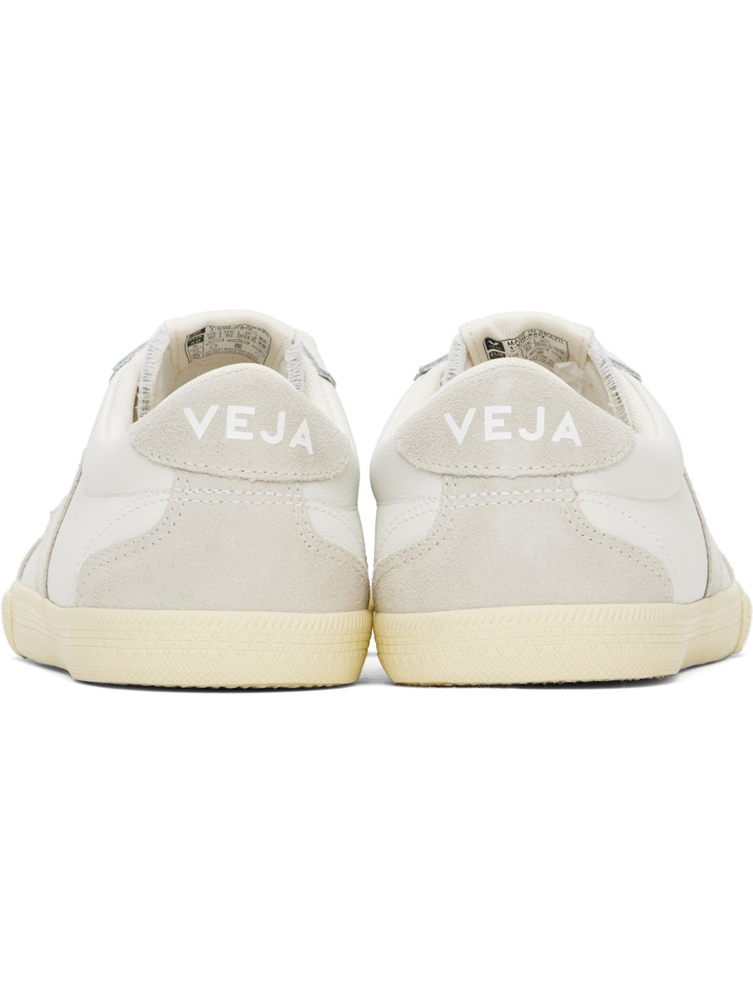 White & Gray Volley Leather Sneakers - 2