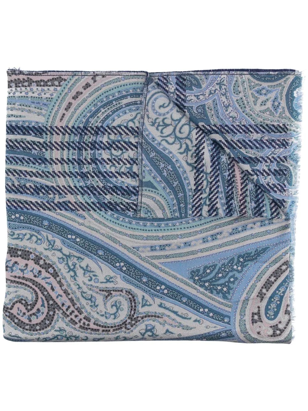 paisley-print knitted scarf - 1