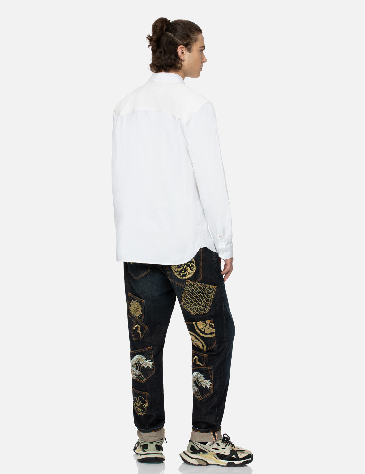 MULTI-POCKET AND LOGO PATCH EMBROIDERED RELAX FIT SHIRT - 4