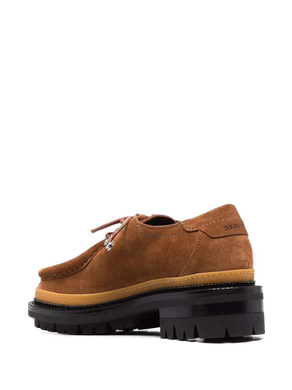 suede lace-up loafers - 3