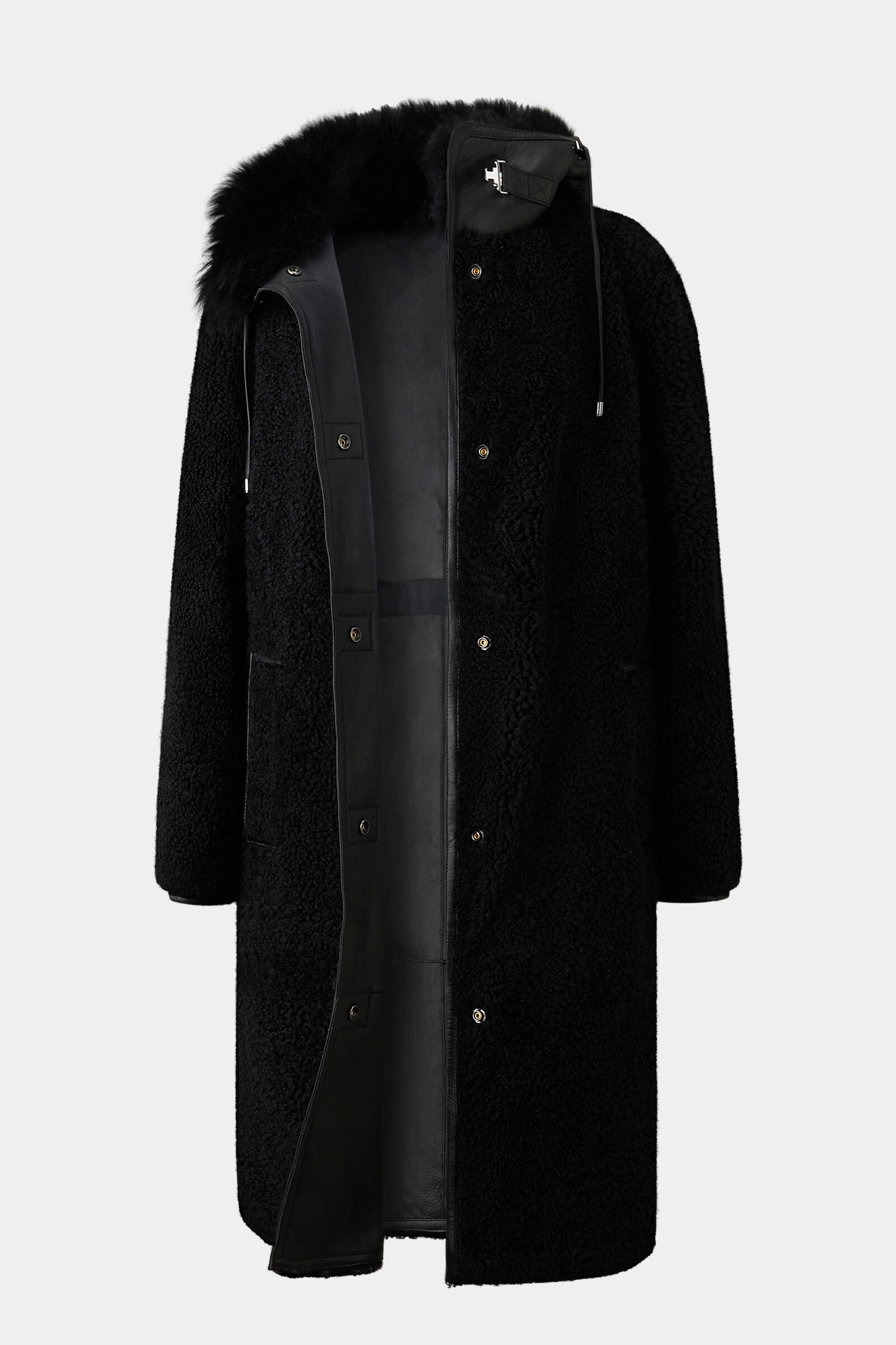 Polina Lambskin coat in Black - 7