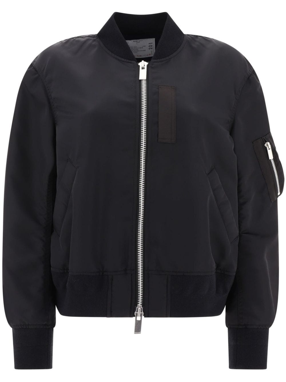 baseball-collar zip-up bomber jacket - 1