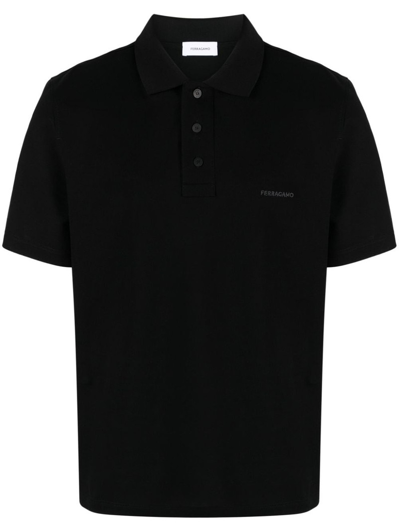 logo-embroidered cotton polo shirt 1