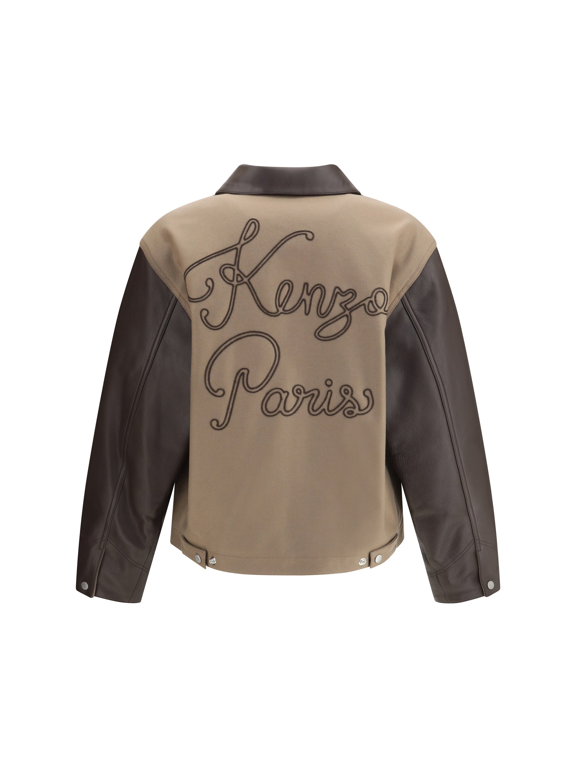 Kenzo Men Wool And Leather College Jacket - 2