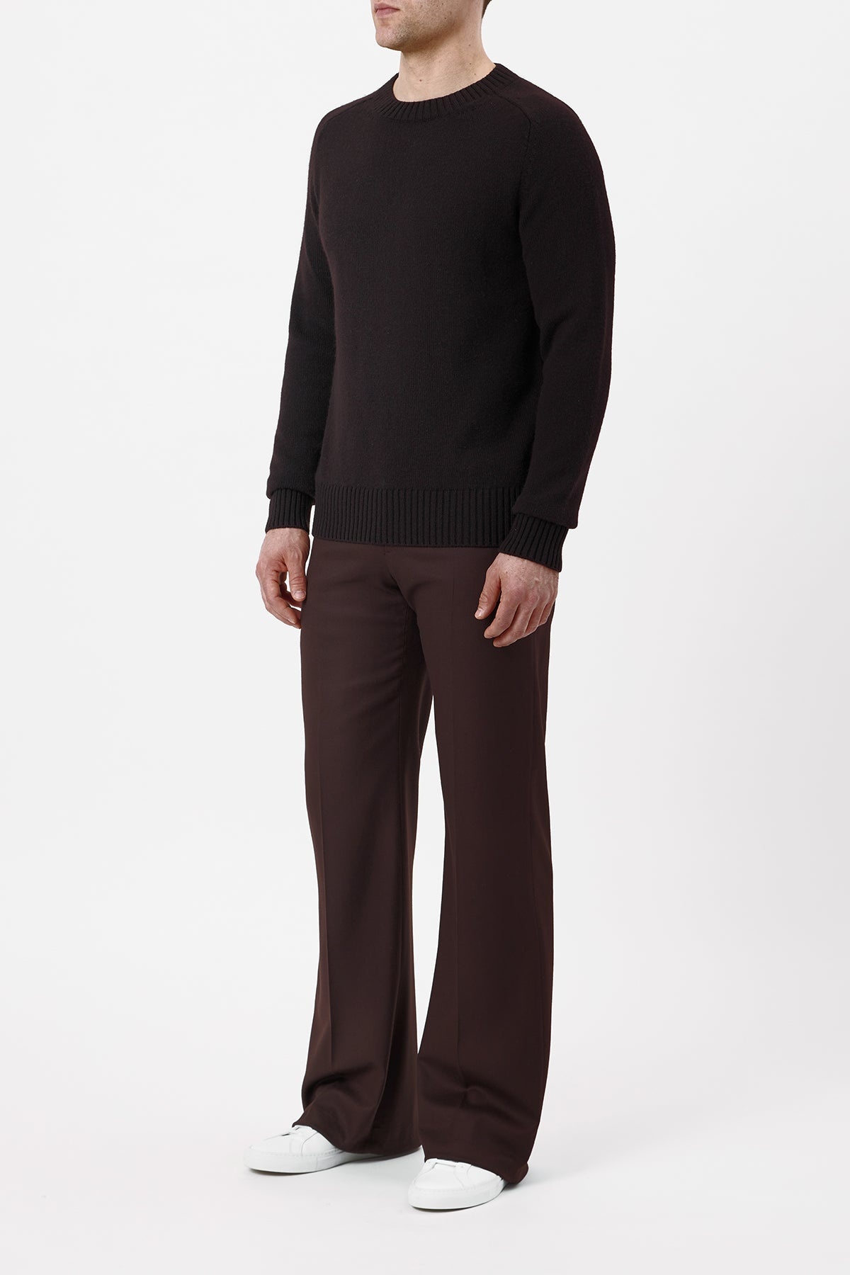 Daniel Knit Sweater in Chocolate Cashmere - 3