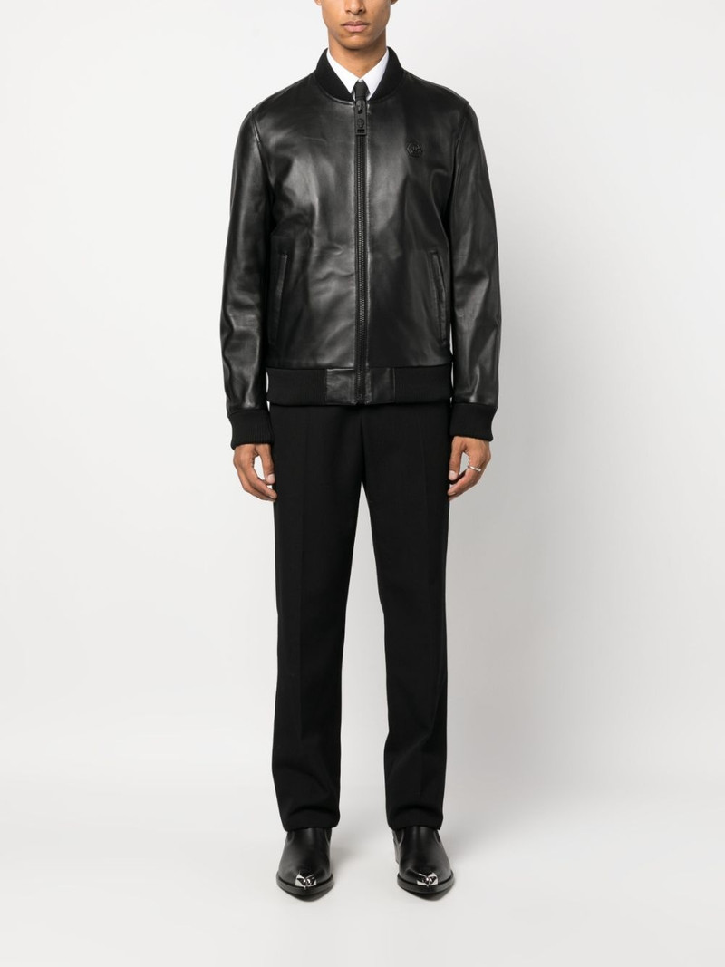 PHILIPP PLEIN Skull&Bones leather jacket outlook