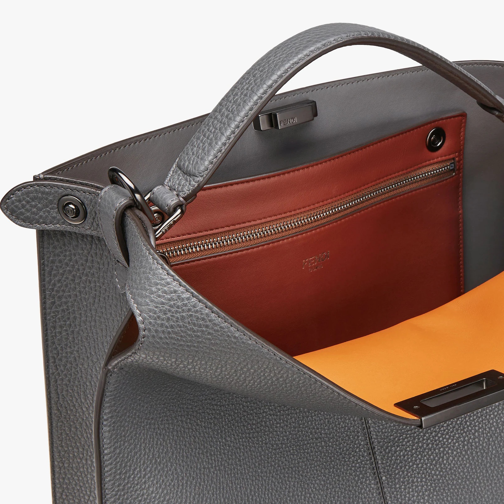 Gray leather bag - 7