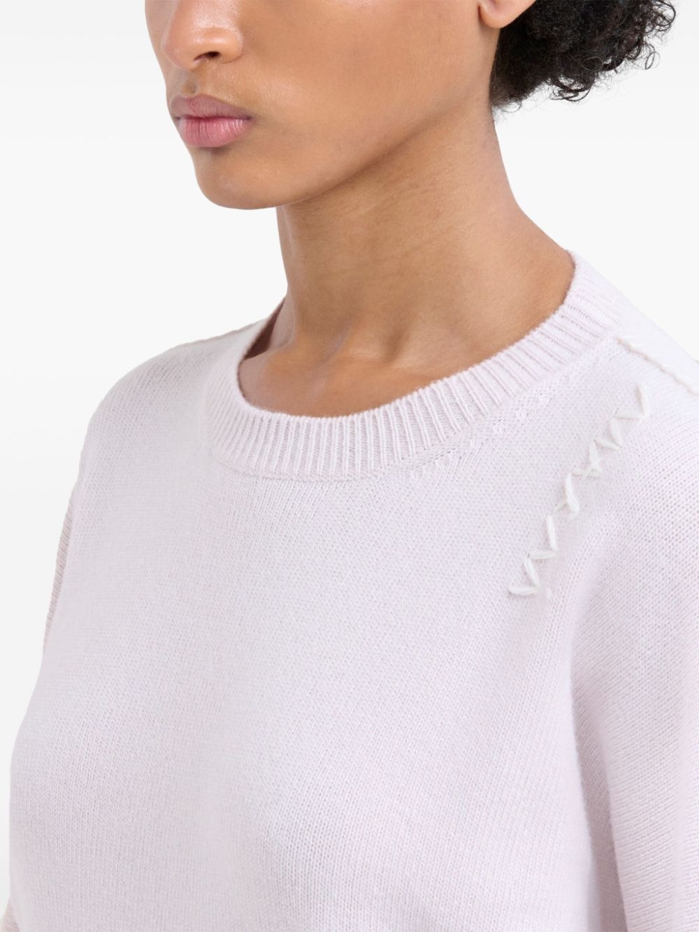 whipstitch-trim sweater - 4