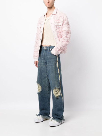 doublet distressed low-rise straight-leg jeans outlook