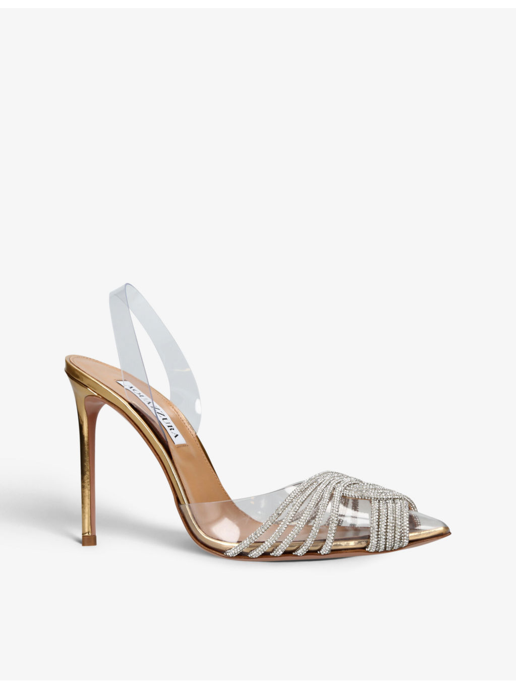 Gatsby 105 crystal-embellished leather and PVC slingback courts - 3