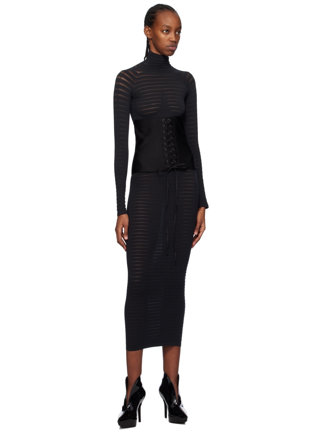 Black High Neck Bodysuit - 5