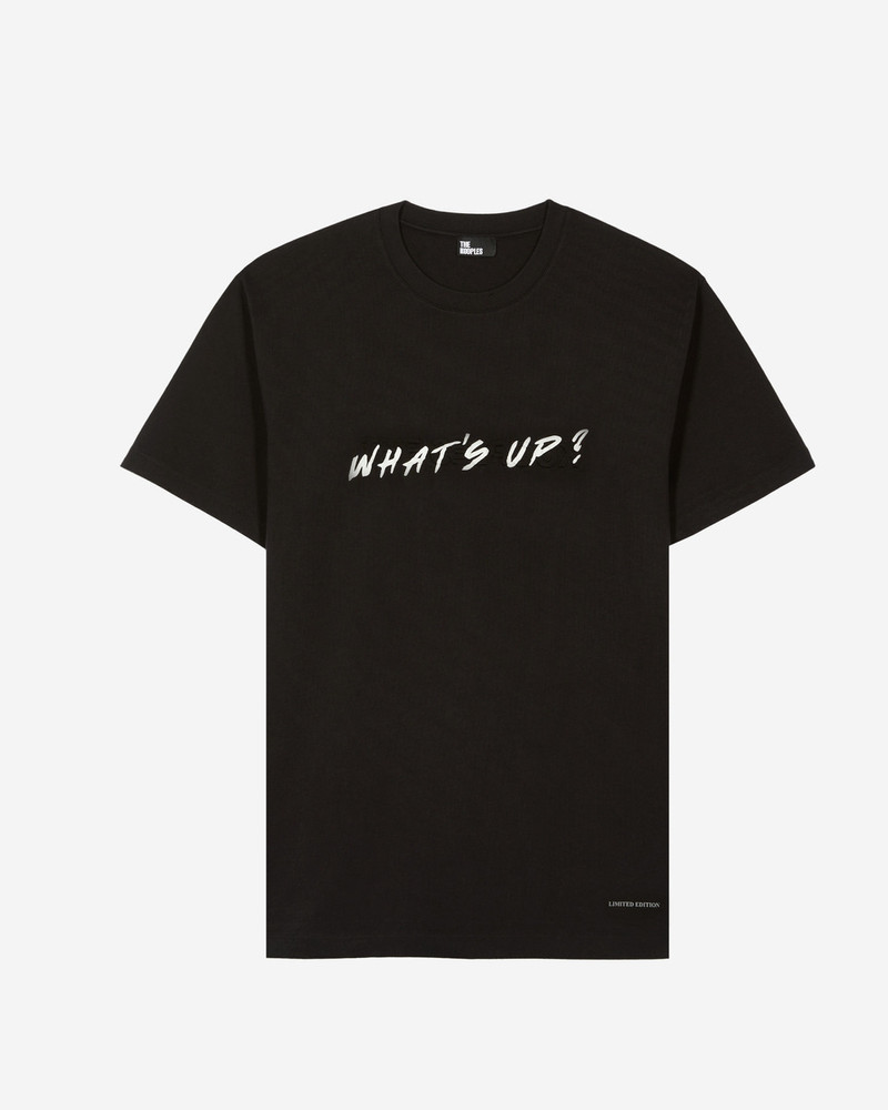 'WHAT'S UP' UNISEX BLACK T-SHIRT - PRE-ORDER - 1