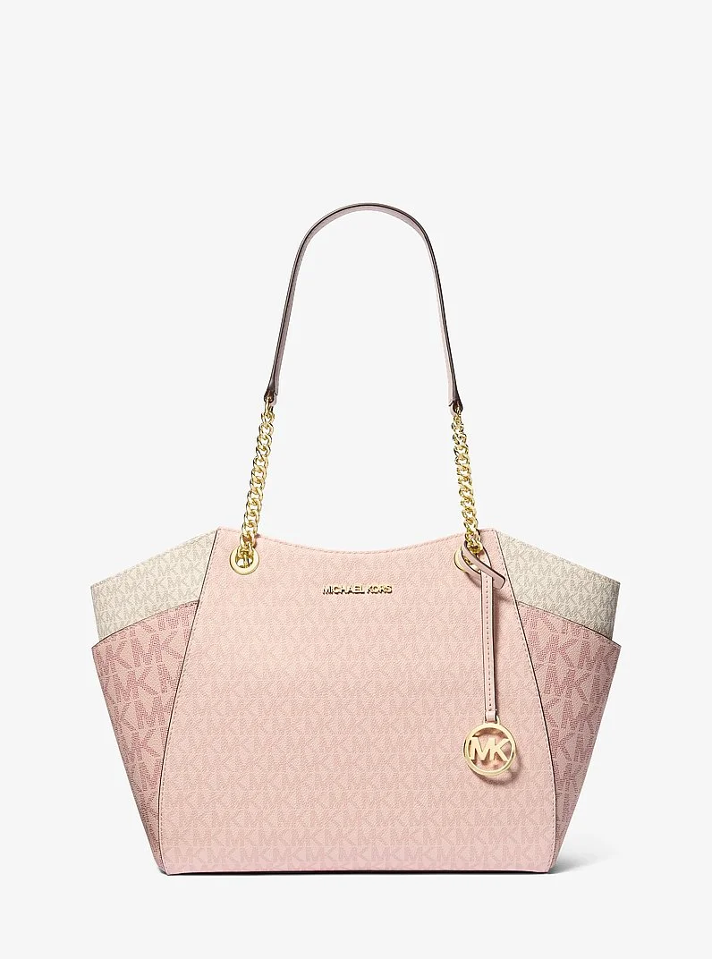 Jet Set Large Color-Block Signature Logo Tote Bag - 1
