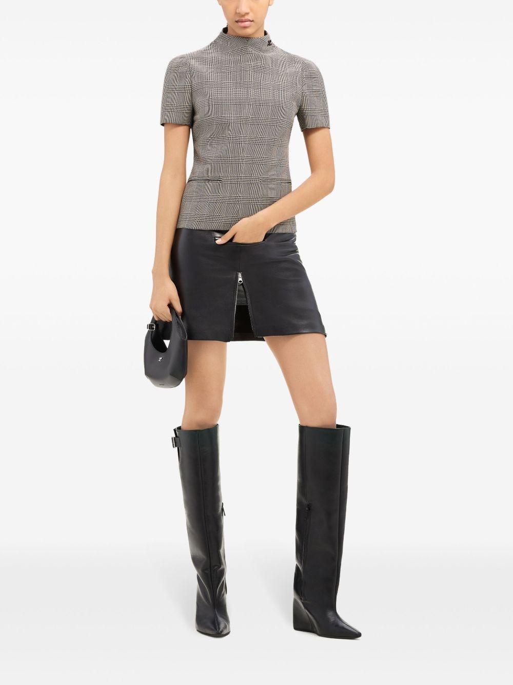 zip-detail leather miniskirt - 2