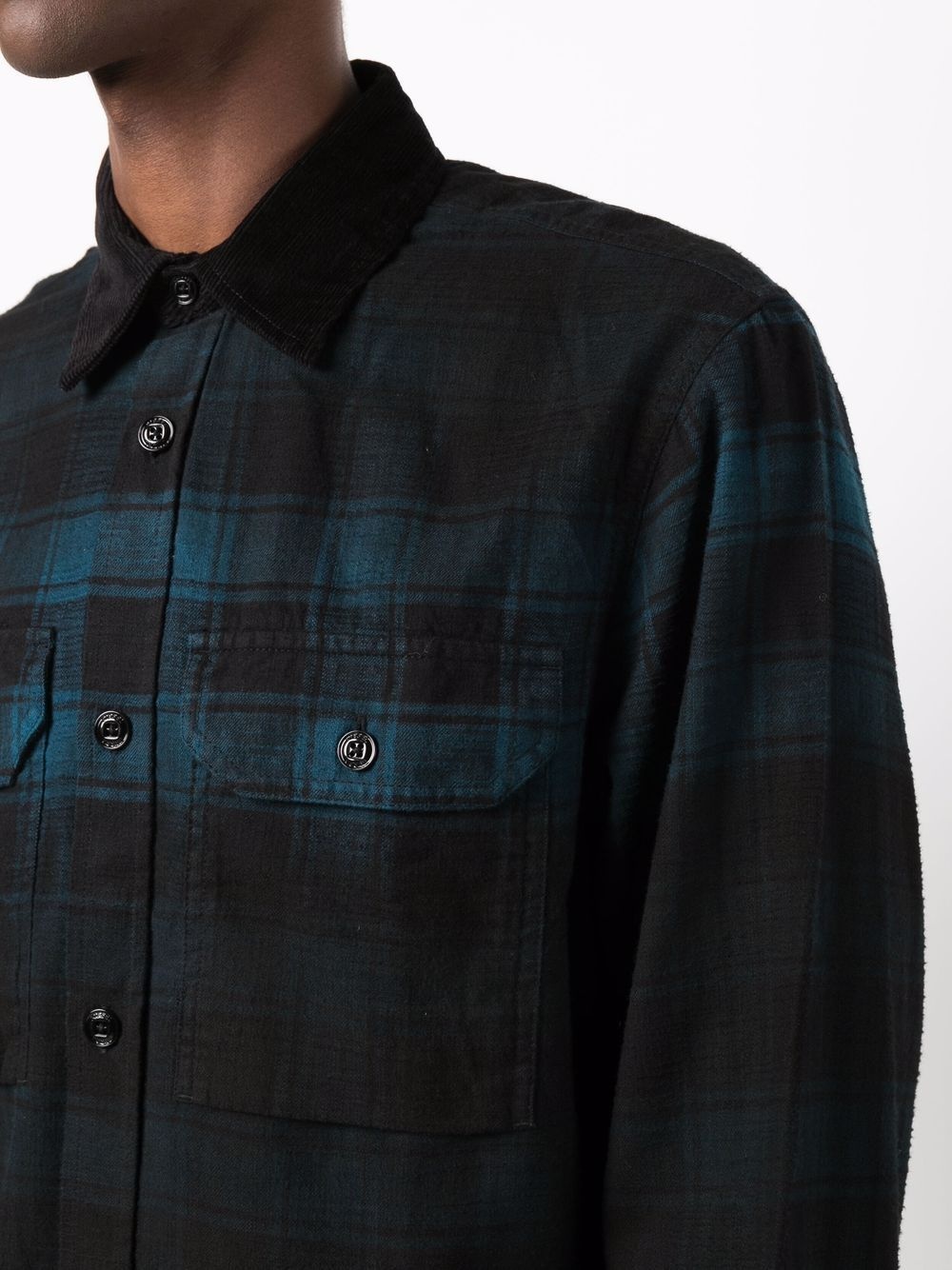 check-print flannel shirt - 5