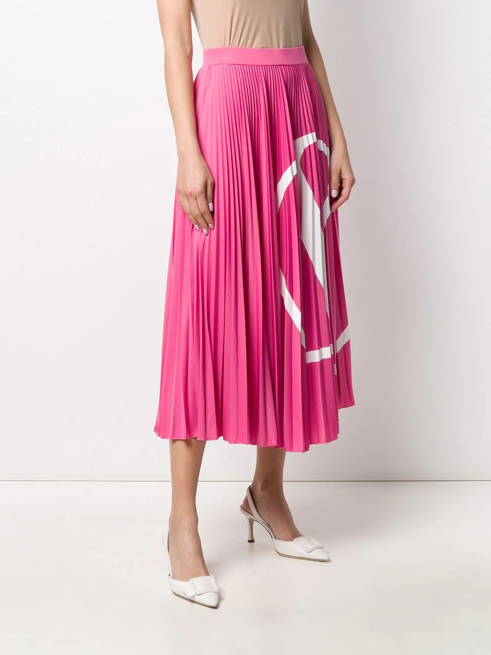 VLOGO pleated midi skirt - 3