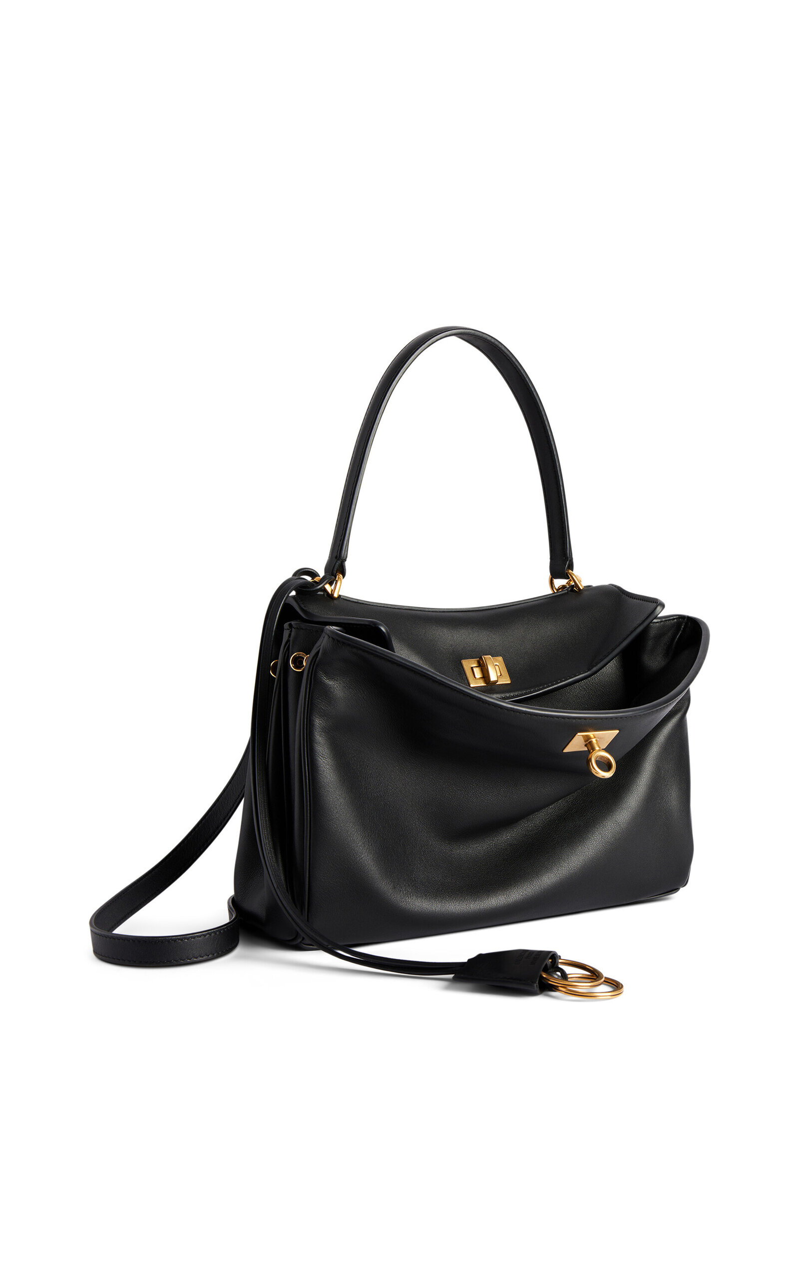 Small Rodeo Leather Top Handle Bag black - 3