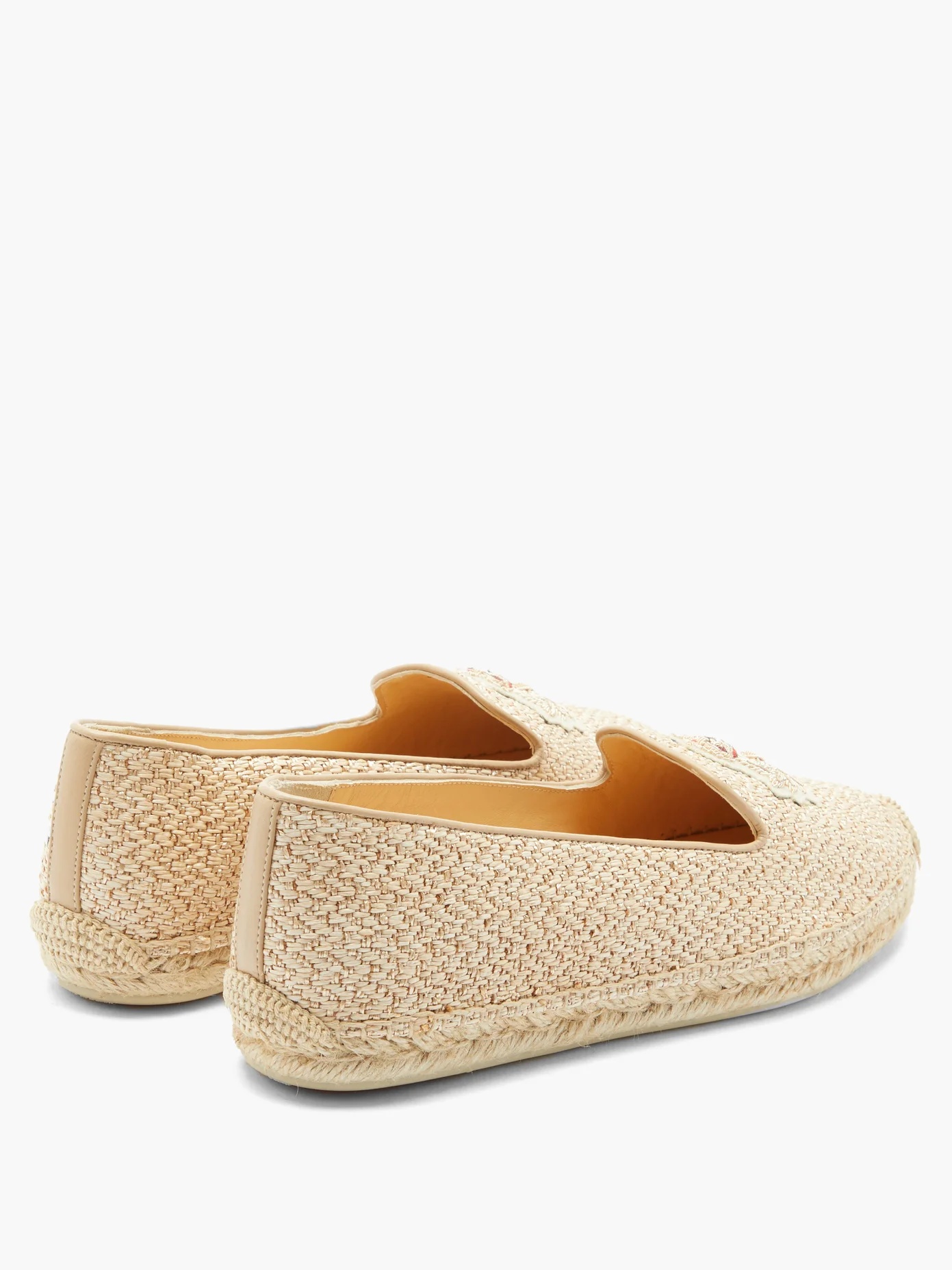 Nanou zardozi-crest raffia espadrilles - 4