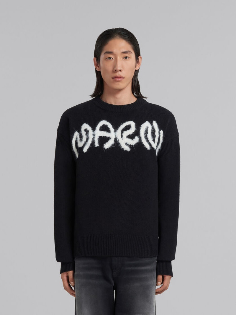 Marni SHETLAND WOOL LOGO CREWNECK SWEATER outlook