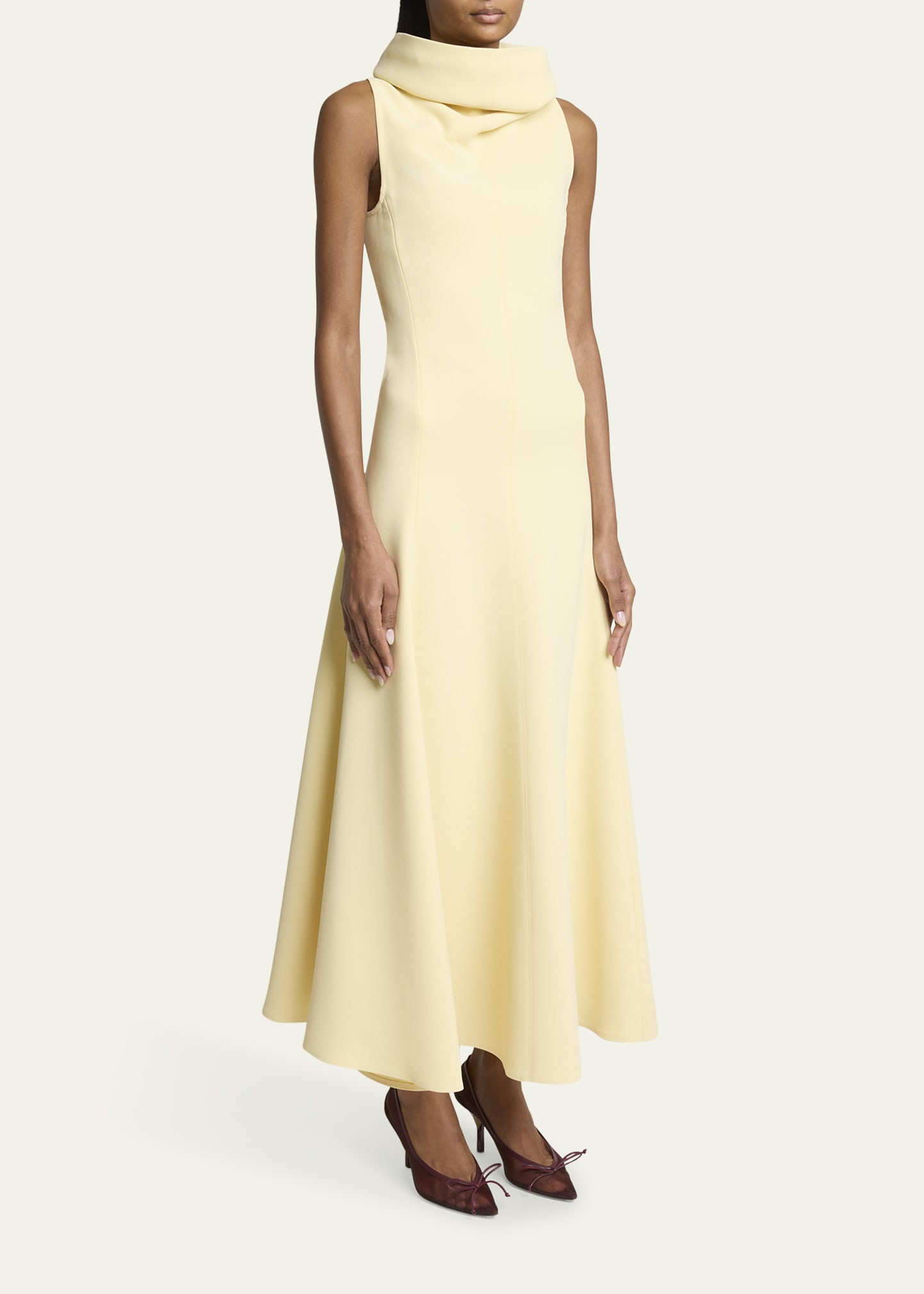 La Triangle Cowl-Neck Sleeveless Ankle Dress - 4