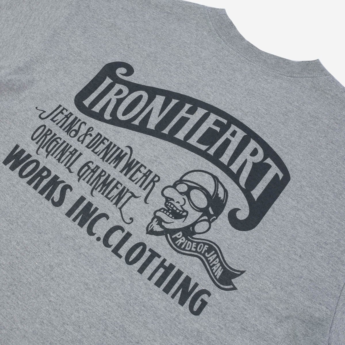 IHPT-2301-GRY 7.5oz Printed Loopwheel Crew Neck T-Shirt - Grey - 7
