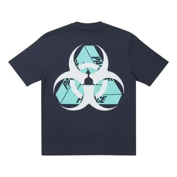 PALACEBIO Hazard Navy Triangle Back Pattern Logo Short Sleeve Unisex Navy Blue P20TS151 - 2
