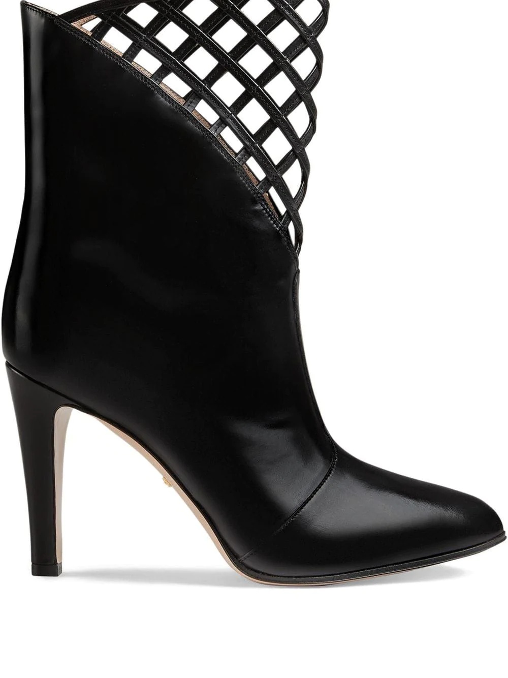 Cutout leather ankle boot - 1