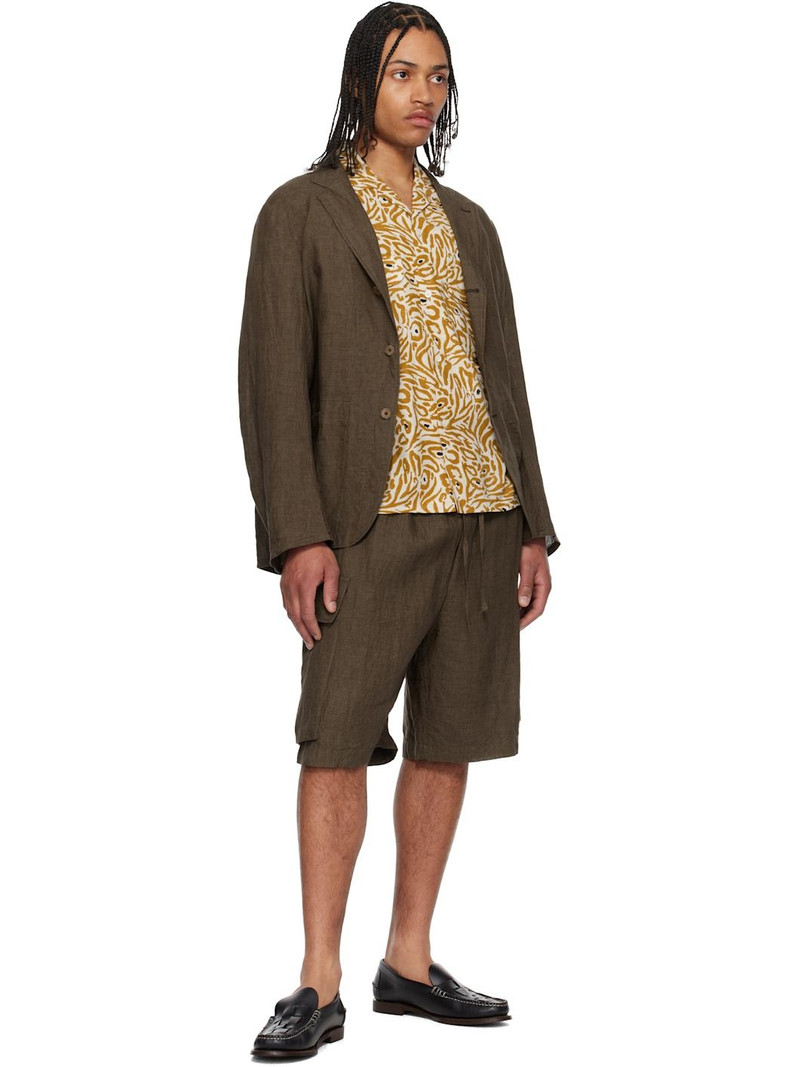 KAPTAIN SUNSHINE Brown Drawstring Cargo Shorts outlook