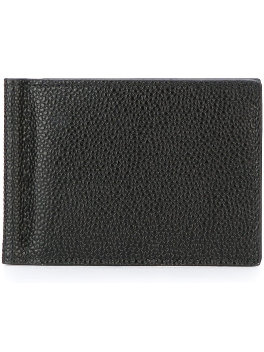 Money Clip Wallet In Black Pebble Grain - 1