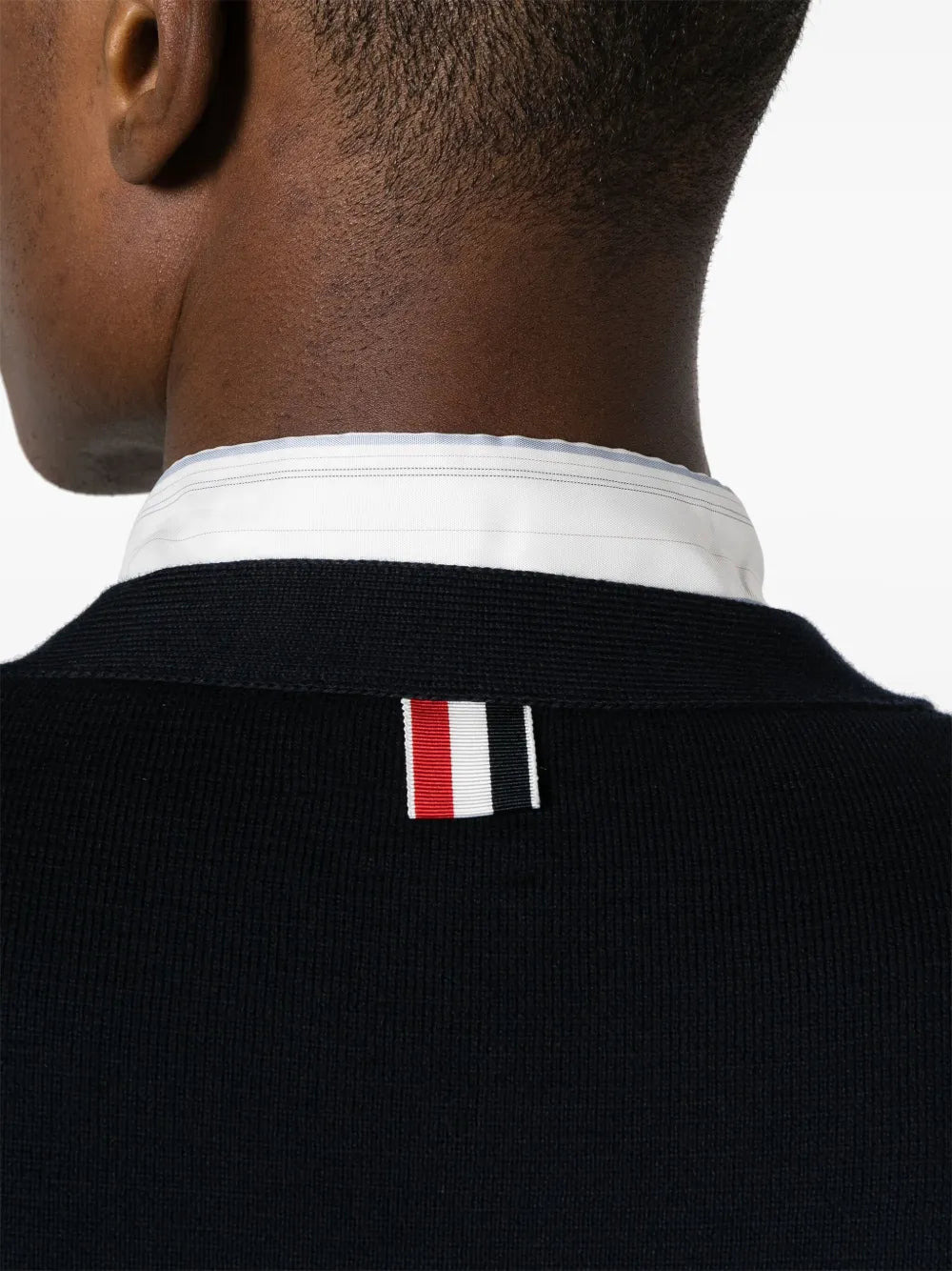 Cotton Milano Stitch V-Neck Cardigan Men - 5