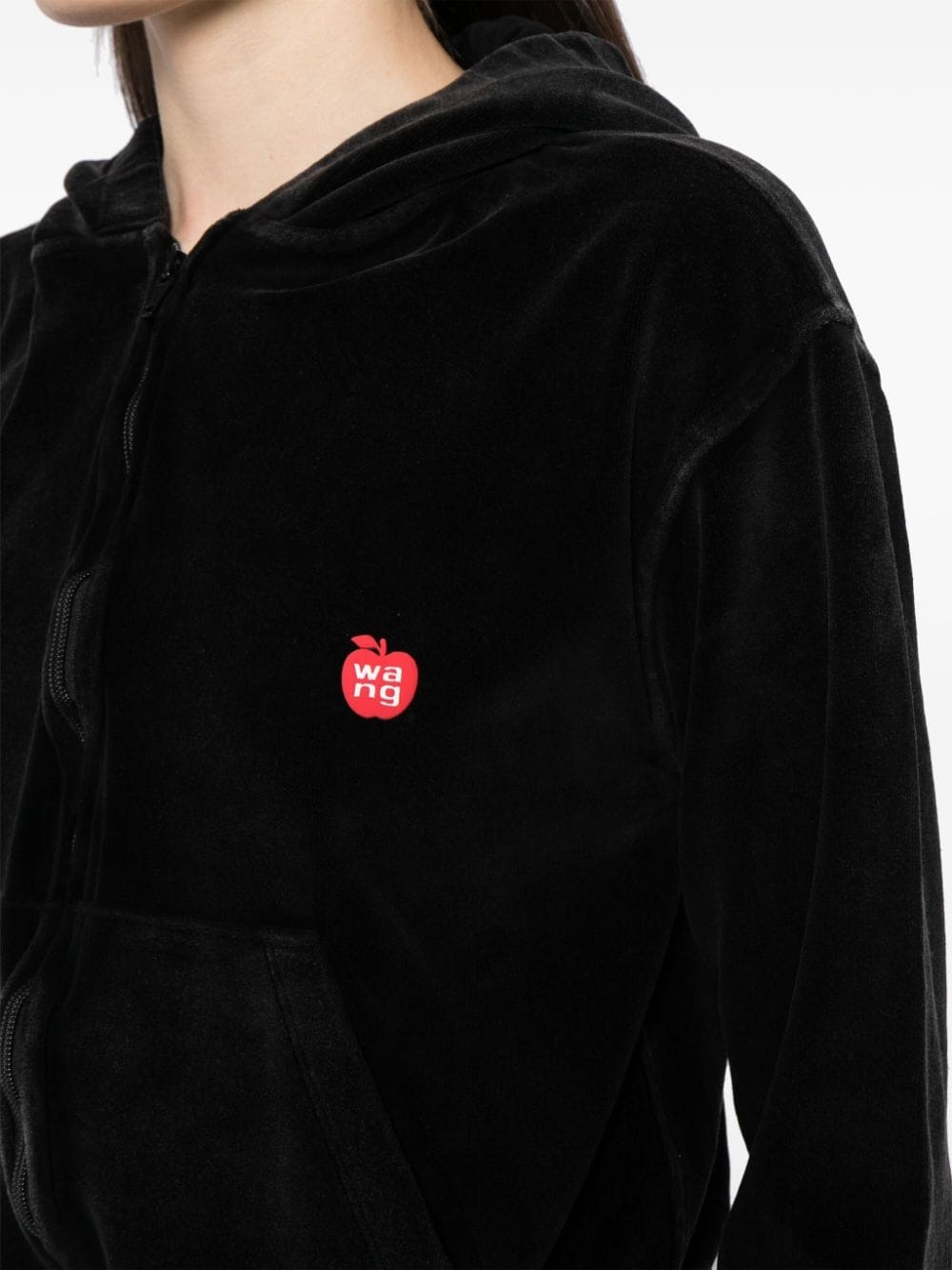 velour zip-up hoodie - 5