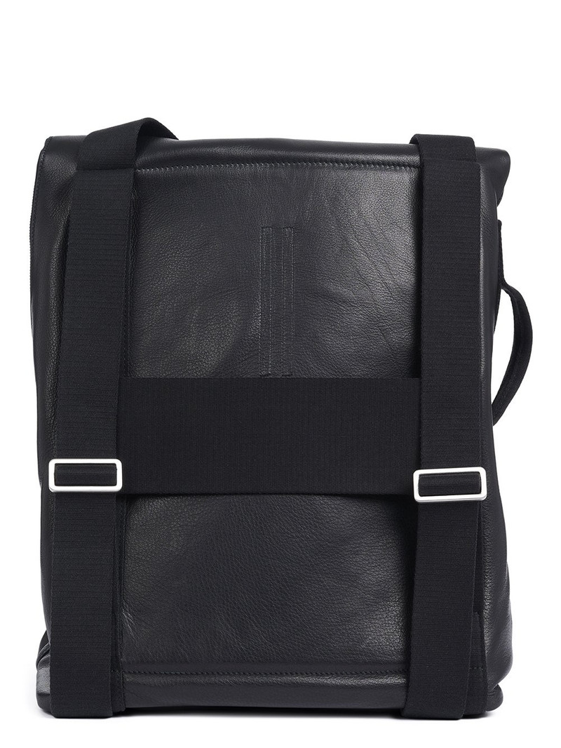Black Leather Cargo Backpack 4