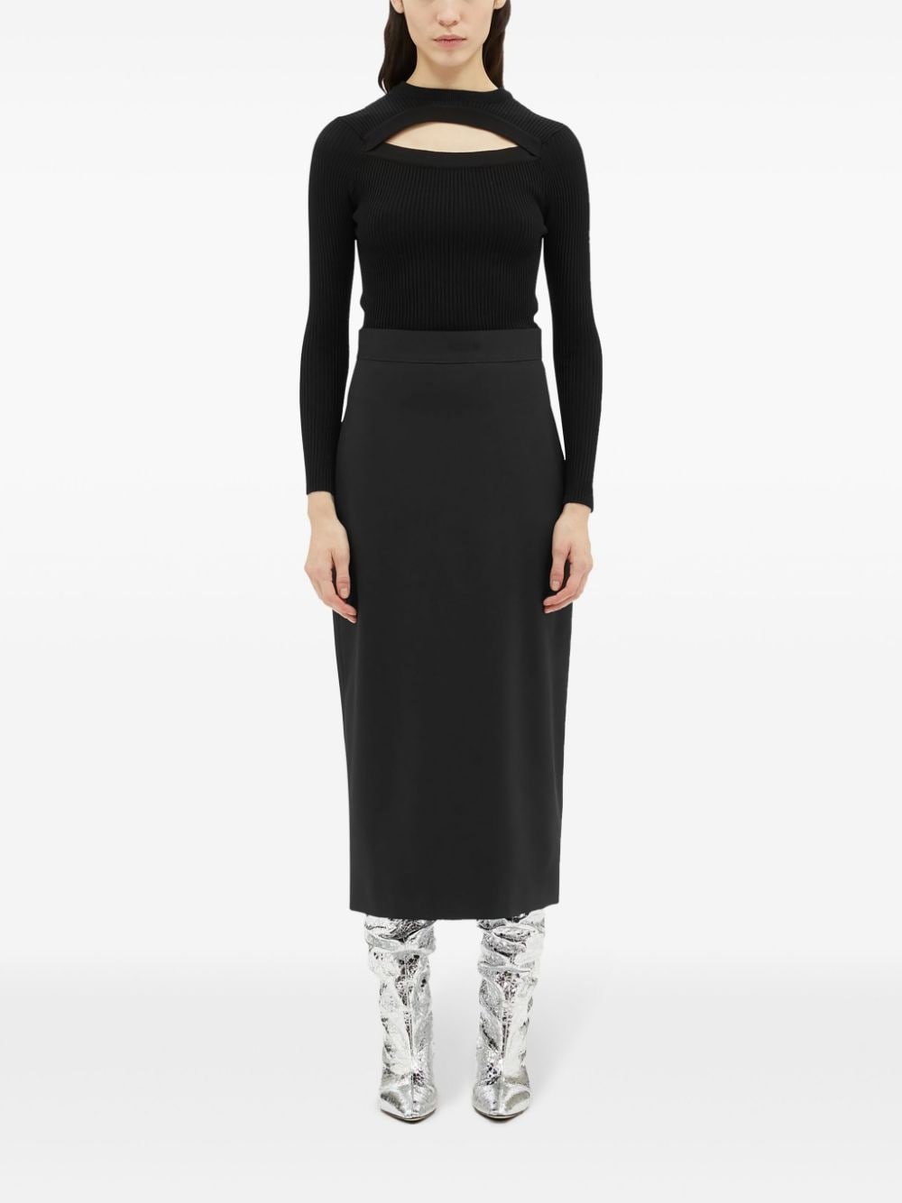 logo-print maxi skirt - 3
