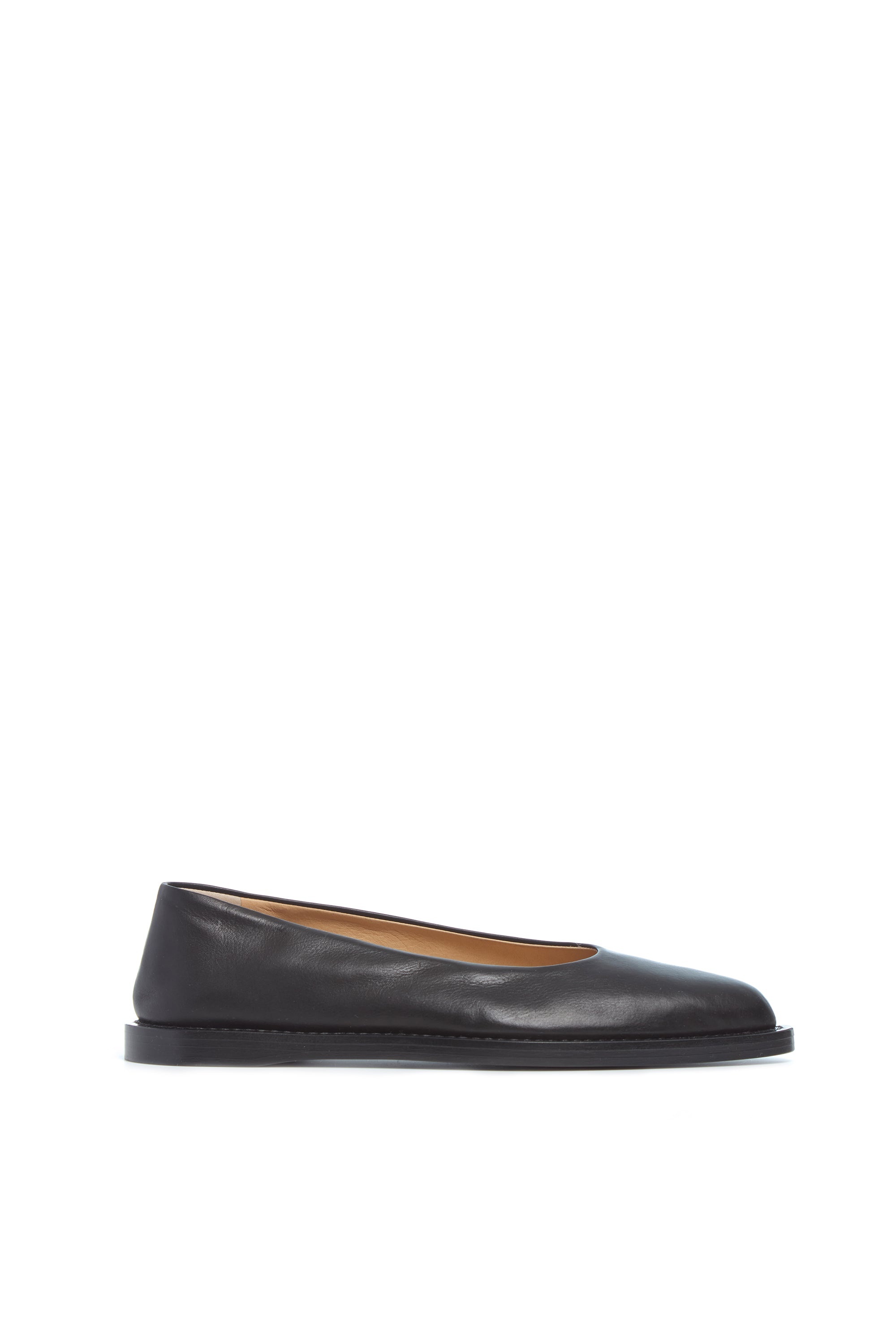 Kati Ballerina Flat Shoe in Black Leather - 1