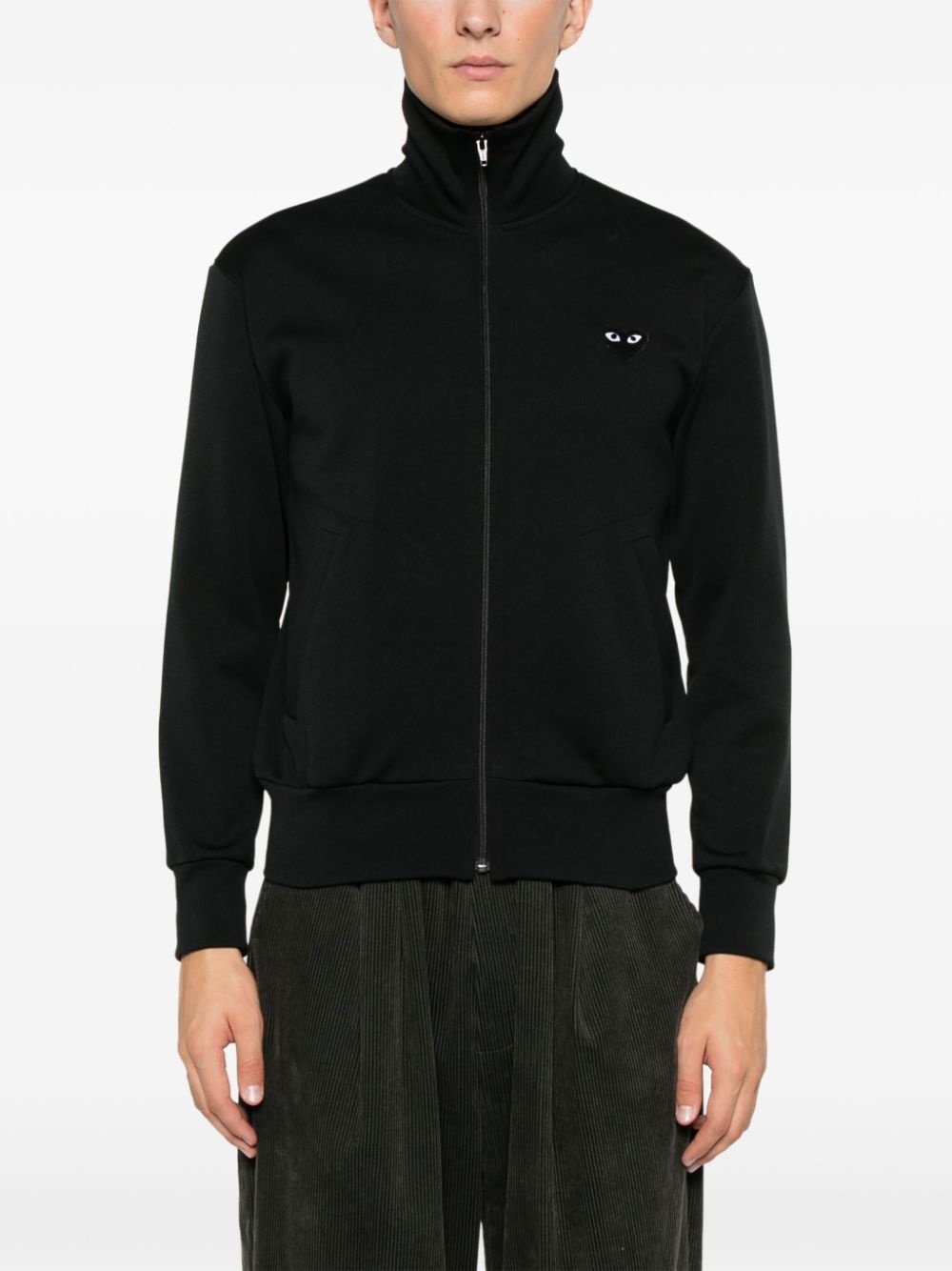 heart-print jersey track jacket - 4