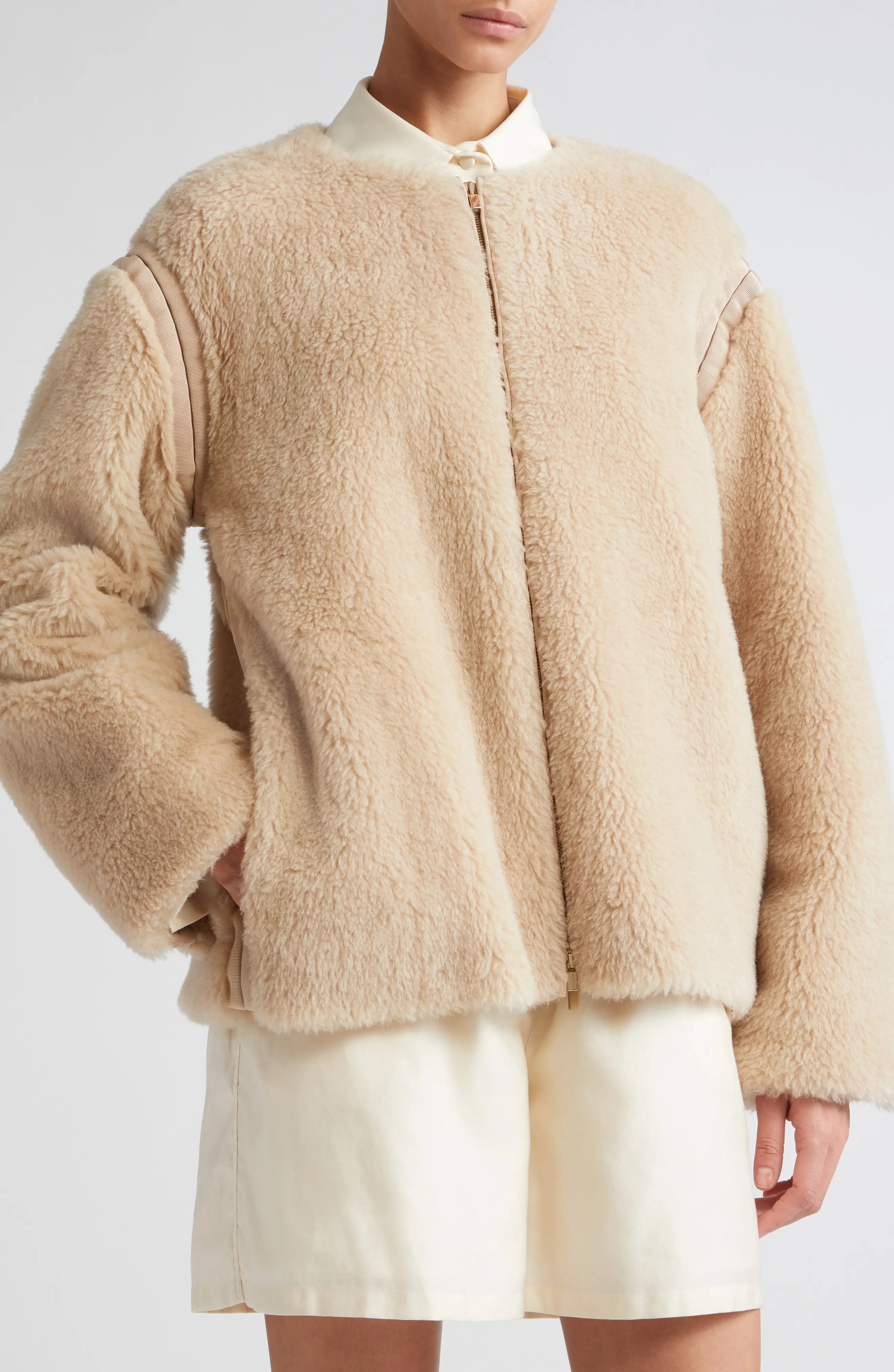 Panno Alpaca, Virgin Wool & Silk Fleece Zip Jacket - 5