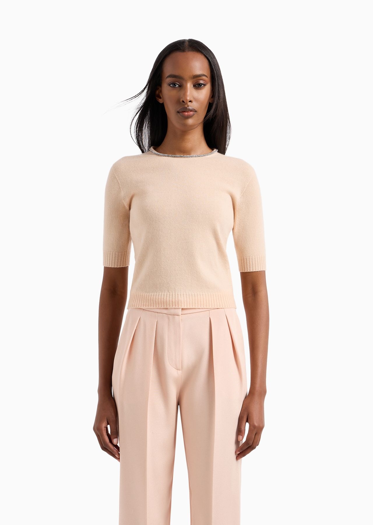 Cashmere cropped crew-neck jumper - 2