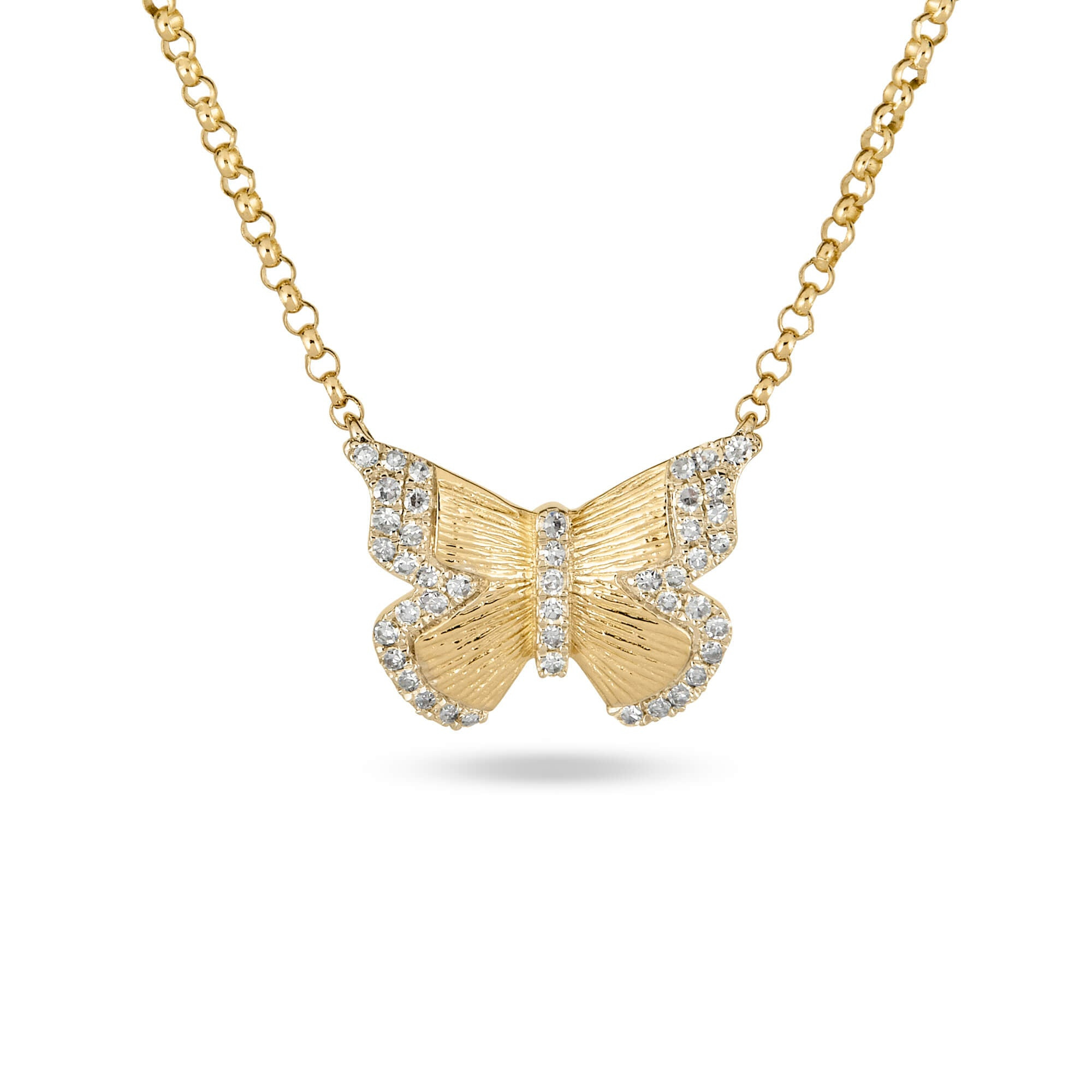 Pave Diamond Butterfly Necklace - 3
