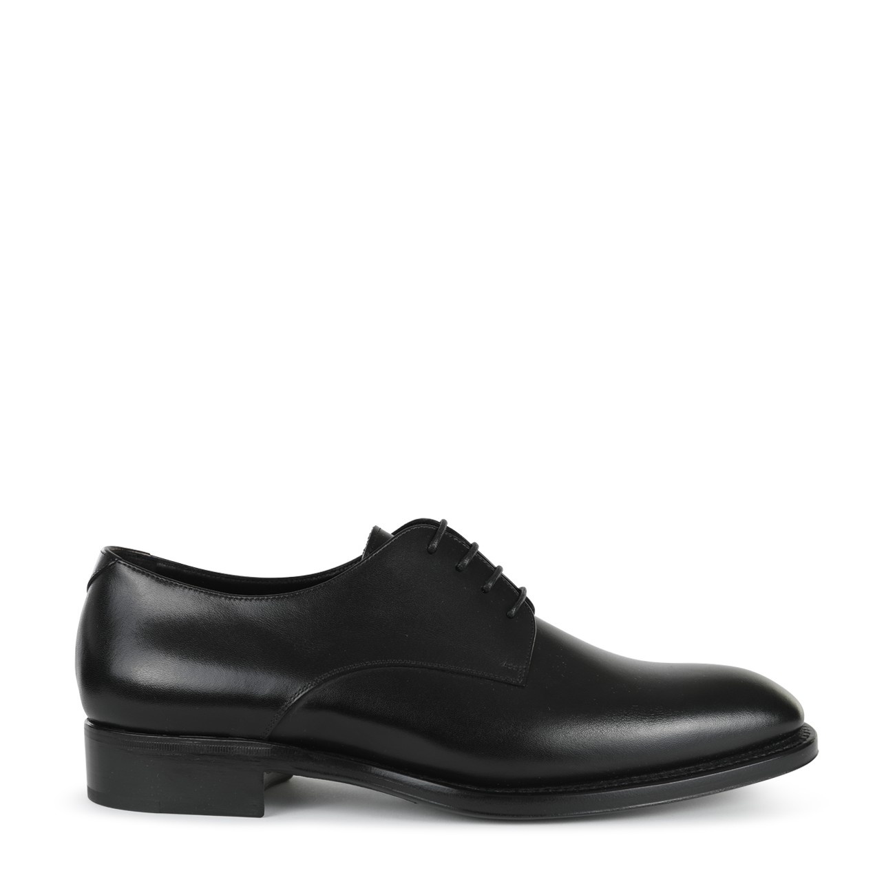 black leather lace up shoes - 1