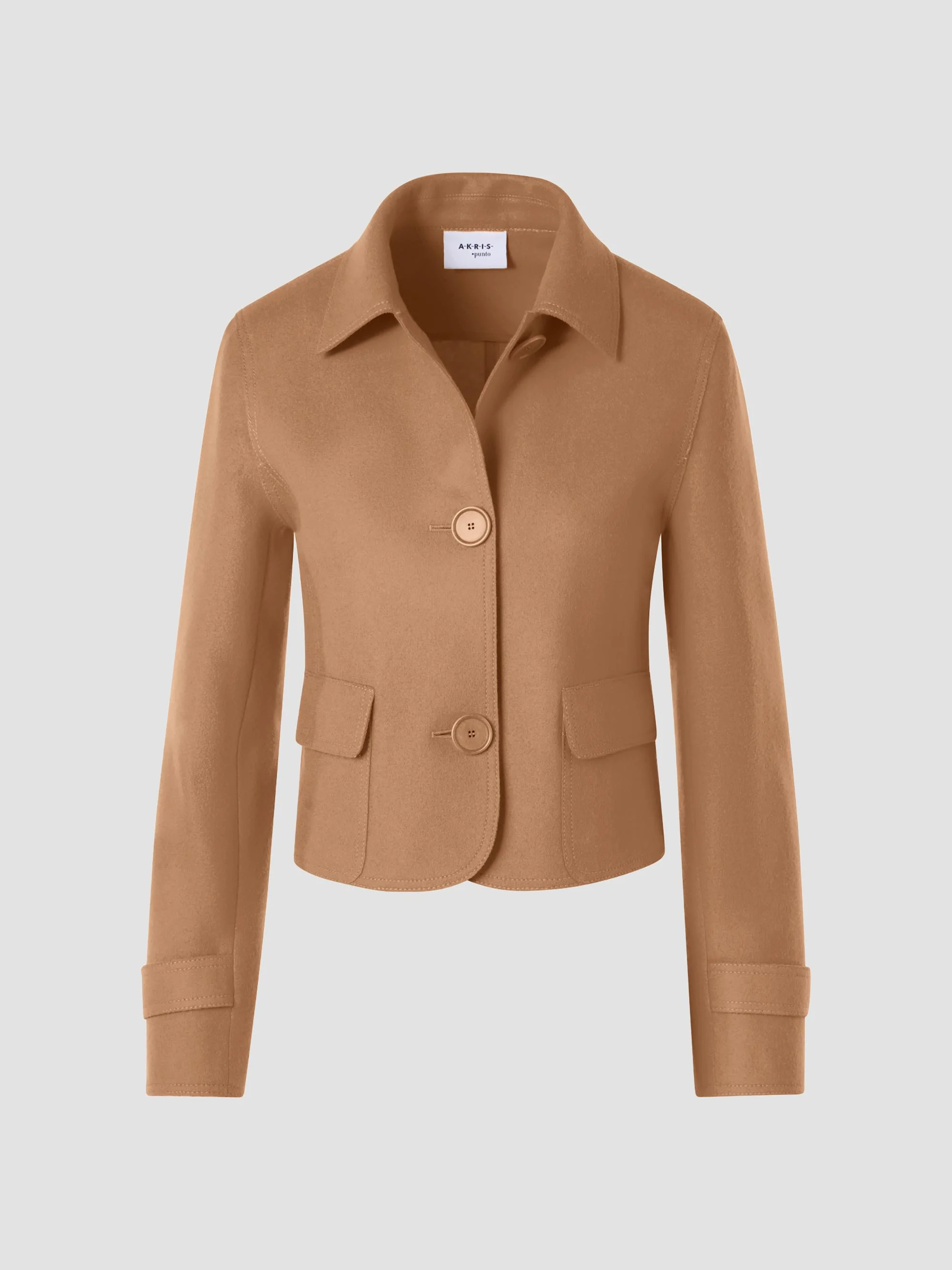 Women's Boxy Wool-Blend Jacket - Camel - 1