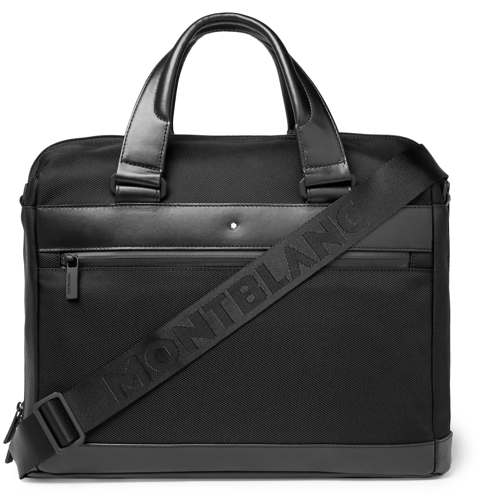 Nightflight Leather-Trimmed Nylon Briefcase - 1