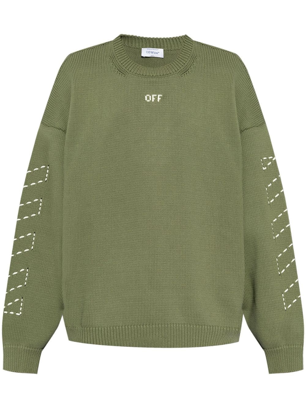 embroidered-logo knitted jumper - 1