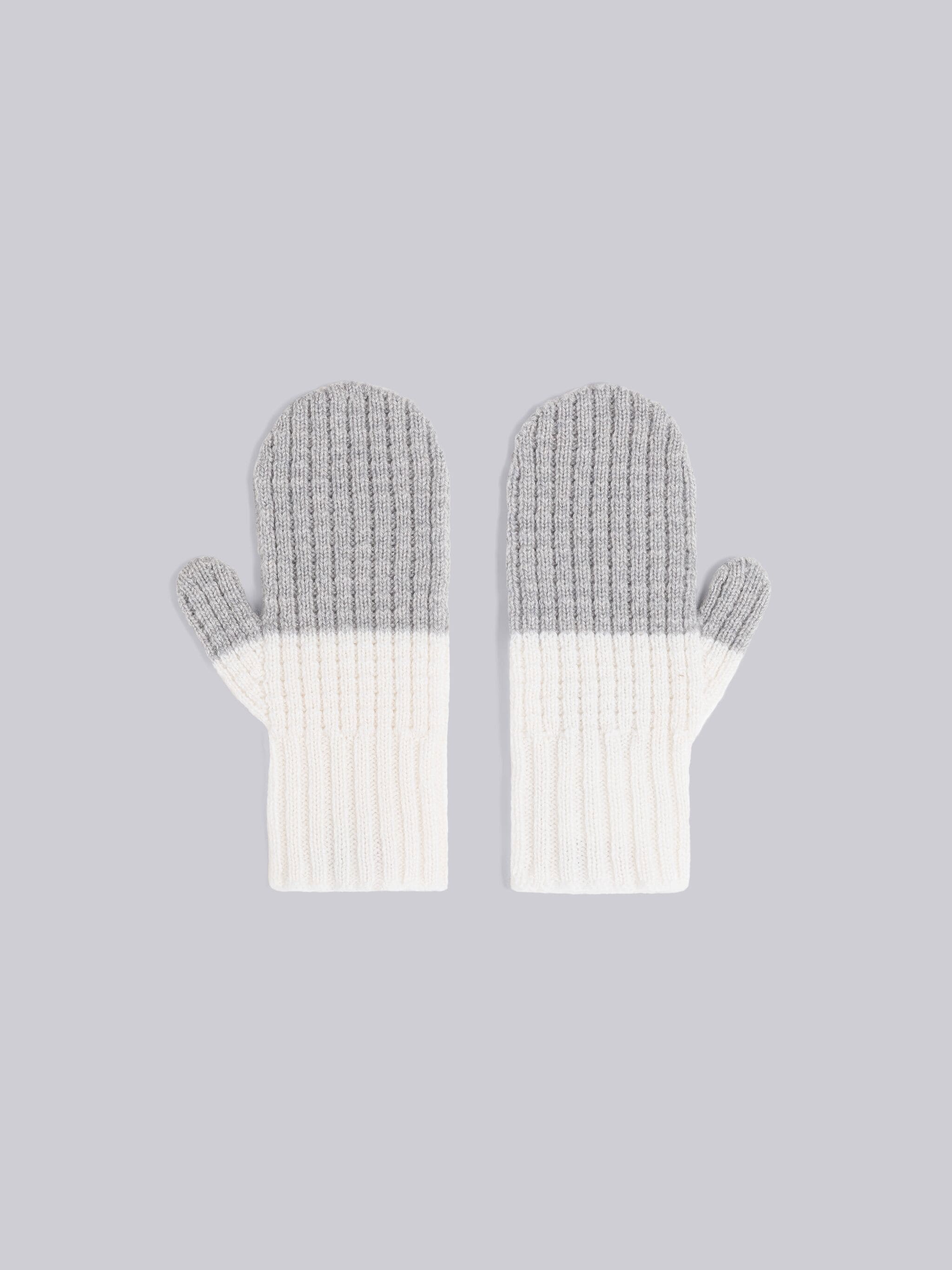 Waffle Stripe Cashmere Football Mittens - 3